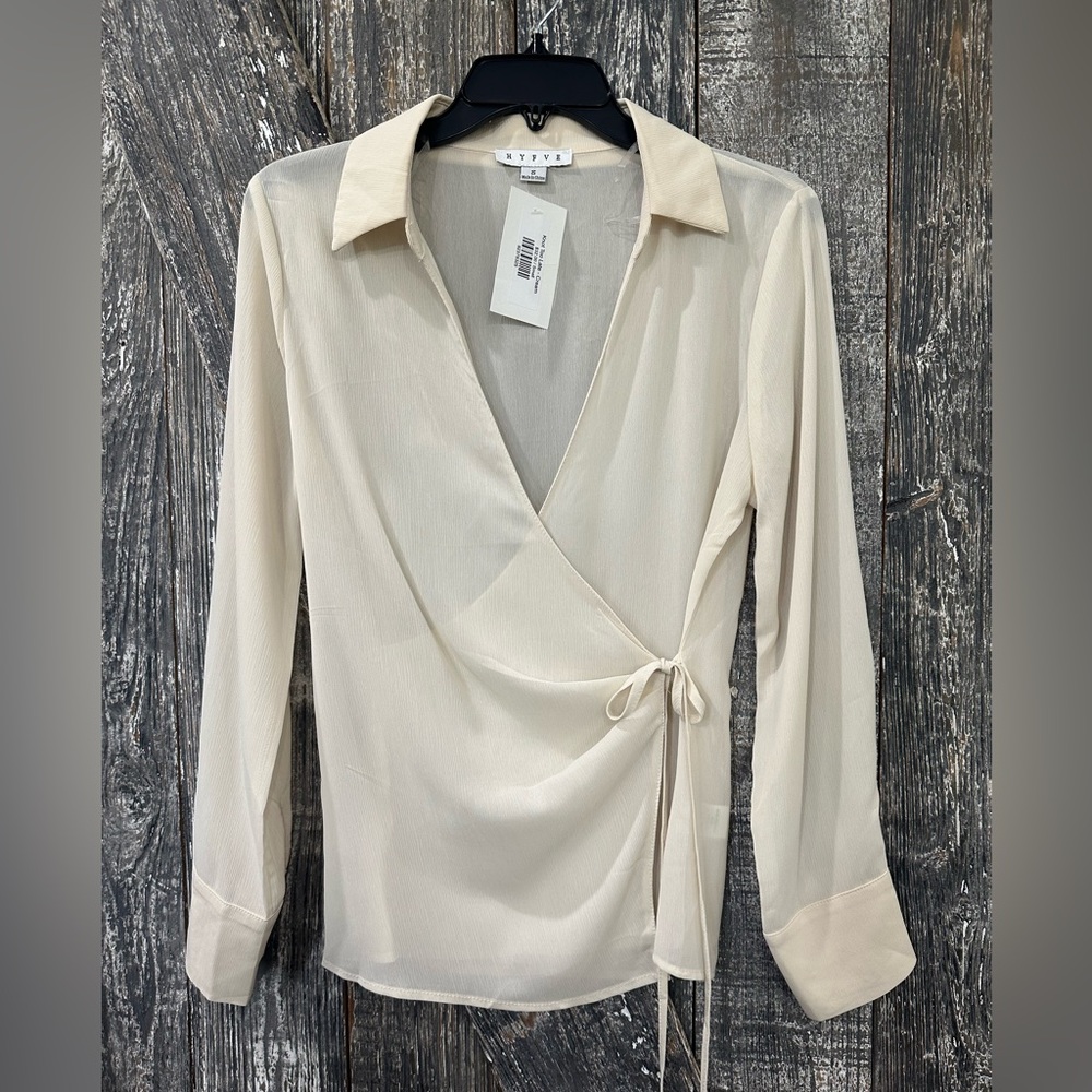 Cream Wrap Blouse